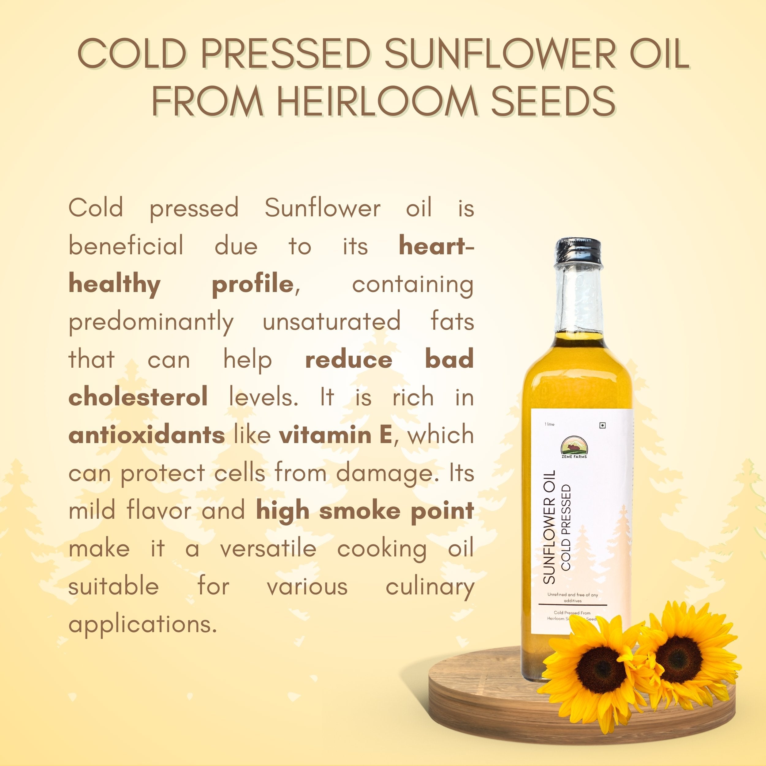 Cold Pressed Sunflower Oil | 1 litre | Metal Can