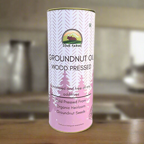 Wood Pressed Groundnut Oil | 1 Litre | Metal Can